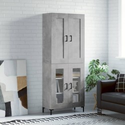 Highboard Betongrau 69,5x34x180 cm Holzwerkstoff