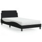 vidaXL Bett mit Matratze Schwarz 100x200 cm Stoff vidaXL Bett mit Matratze Schwarz 100x200 cm Stoff