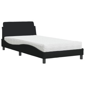vidaXL Bett mit Matratze Schwarz 100x200 cm Stoff