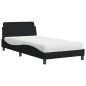vidaXL Bett mit Matratze Schwarz 100x200 cm Stoff vidaXL Bett mit Matratze Schwarz 100x200 cm Stoff