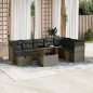 vidaXL 9-tlg. Garten-Sofagarnitur mit Kissen Grau Poly Rattan vidaXL 9-tlg. Garten-Sofagarnitur mit Kissen Grau Poly Rattan