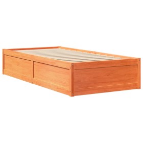 vidaXL Massivholzbett Wachsbraun 100x200 cm Kiefer