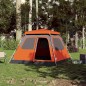vidaXL Kuppel-Campingzelt 4 Personen Grau und Orange Quick Release vidaXL Kuppel-Campingzelt 4 Personen Grau und Orange Quick Release