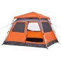 vidaXL Kuppel-Campingzelt 4 Personen Grau und Orange Quick Release vidaXL Kuppel-Campingzelt 4 Personen Grau und Orange Quick Release