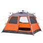 vidaXL Kuppel-Campingzelt 4 Personen Grau und Orange Quick Release vidaXL Kuppel-Campingzelt 4 Personen Grau und Orange Quick Release
