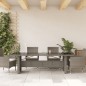 vidaXL Gartentisch mit Glasplatte Grau 240x90x75 cm Poly Rattan vidaXL Gartentisch mit Glasplatte Grau 240x90x75 cm Poly Rattan