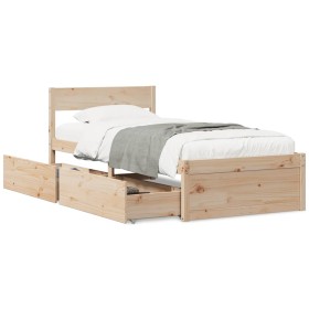 vidaXL Massivholzbett mit Schubladen 75x190 cm Kiefer