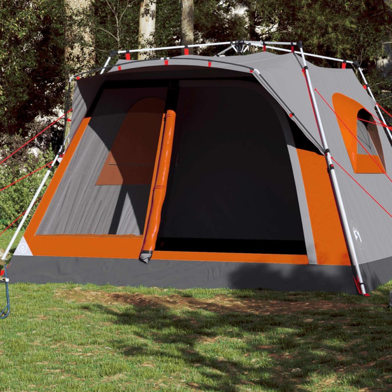vidaXL Familienzelt für 7 Personen Grau und Orange Quick Release vidaXL Familienzelt für 7 Personen Grau und Orange Quick Release
