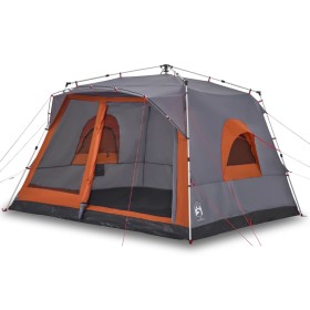 vidaXL Familienzelt für 7 Personen Grau und Orange Quick Release