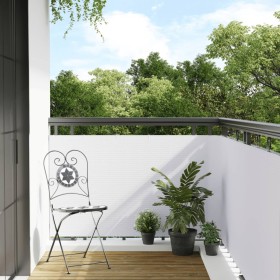 vidaXL Balkon-Sichtschutz Weiß 500x80 cm Poly Rattan
