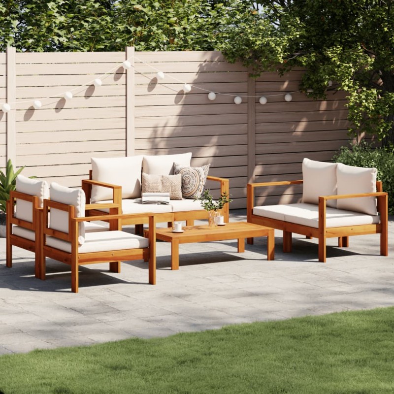 vidaXL 5-tlg. Garten-Sofagarnitur mit Kissen Massivholz Akazie vidaXL 5-tlg. Garten-Sofagarnitur mit Kissen Massivholz Akazie