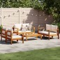 vidaXL 5-tlg. Garten-Sofagarnitur mit Kissen Massivholz Akazie vidaXL 5-tlg. Garten-Sofagarnitur mit Kissen Massivholz Akazie