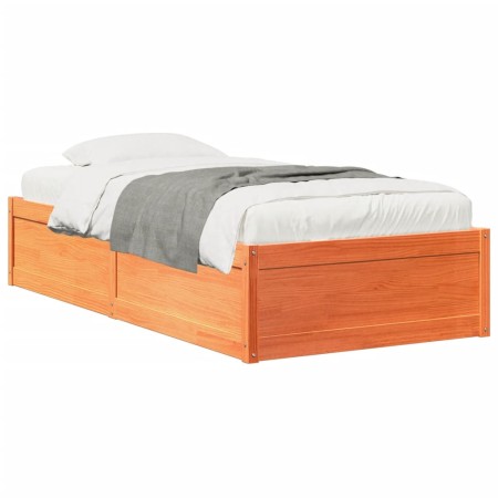 vidaXL Massivholzbett Wachsbraun 90x190 cm Kiefer