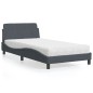 vidaXL Bett mit Matratze Dunkelgrau 100x200 cm Samt vidaXL Bett mit Matratze Dunkelgrau 100x200 cm Samt