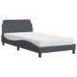 vidaXL Bett mit Matratze Dunkelgrau 100x200 cm Samt vidaXL Bett mit Matratze Dunkelgrau 100x200 cm Samt