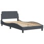 vidaXL Bett mit Matratze Dunkelgrau 100x200 cm Samt vidaXL Bett mit Matratze Dunkelgrau 100x200 cm Samt