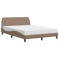 vidaXL Bett mit Matratze Cappuccino-Braun 140x200 cm Kunstleder vidaXL Bett mit Matratze Cappuccino-Braun 140x200 cm Kunstleder