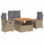 vidaXL 4-tlg. Garten-Essgruppe mit Kissen Beige Poly Rattan vidaXL 4-tlg. Garten-Essgruppe mit Kissen Beige Poly Rattan