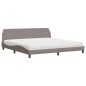vidaXL Bett mit Matratze Taupe 200x200 cm Stoff vidaXL Bett mit Matratze Taupe 200x200 cm Stoff