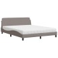 vidaXL Bett mit Matratze Taupe 160x200 cm Stoff vidaXL Bett mit Matratze Taupe 160x200 cm Stoff