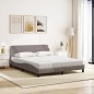 vidaXL Bett mit Matratze Taupe 160x200 cm Stoff vidaXL Bett mit Matratze Taupe 160x200 cm Stoff