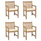 Gartenstühle 4 Stk. mit Cremeweißen Kissen Massivholz Teak Gartenstühle 4 Stk. mit Cremeweißen Kissen Massivholz Teak