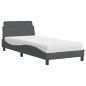 vidaXL Bett mit Matratze Dunkelgrau 90x190 cm Samt vidaXL Bett mit Matratze Dunkelgrau 90x190 cm Samt