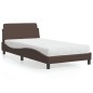 vidaXL Bett mit Matratze Braun 100x200 cm Kunstleder vidaXL Bett mit Matratze Braun 100x200 cm Kunstleder