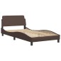 vidaXL Bett mit Matratze Braun 100x200 cm Kunstleder vidaXL Bett mit Matratze Braun 100x200 cm Kunstleder
