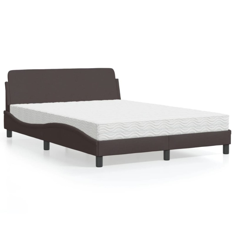 vidaXL Bett mit Matratze Dunkelbraun 120x200 cm Stoff vidaXL Bett mit Matratze Dunkelbraun 120x200 cm Stoff
