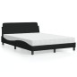 vidaXL Bett mit Matratze Schwarz 140x190 cm Stoff vidaXL Bett mit Matratze Schwarz 140x190 cm Stoff