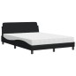 vidaXL Bett mit Matratze Schwarz 140x190 cm Stoff vidaXL Bett mit Matratze Schwarz 140x190 cm Stoff
