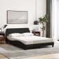 vidaXL Bett mit Matratze Schwarz 140x190 cm Stoff vidaXL Bett mit Matratze Schwarz 140x190 cm Stoff