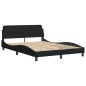 vidaXL Bett mit Matratze Schwarz 140x190 cm Stoff vidaXL Bett mit Matratze Schwarz 140x190 cm Stoff