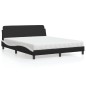 vidaXL Bett mit Matratze Schwarz und Weiß 160x200 cm Kunstleder vidaXL Bett mit Matratze Schwarz und Weiß 160x200 cm Kunstleder