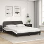 vidaXL Bett mit Matratze Schwarz und Weiß 160x200 cm Kunstleder vidaXL Bett mit Matratze Schwarz und Weiß 160x200 cm Kunstleder