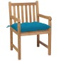 Gartenstühle 4 Stk. mit Hellblauen Kissen Massivholz Teak Gartenstühle 4 Stk. mit Hellblauen Kissen Massivholz Teak