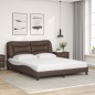 vidaXL Bett mit Matratze Braun 160x200 cm Kunstleder vidaXL Bett mit Matratze Braun 160x200 cm Kunstleder