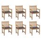 Gartenstühle 6 Stk. mit Anthrazit Kissen Massivholz Teak Gartenstühle 6 Stk. mit Anthrazit Kissen Massivholz Teak