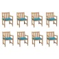Gartenstühle 8 Stk. mit Blauen Kissen Massivholz Teak Gartenstühle 8 Stk. mit Blauen Kissen Massivholz Teak