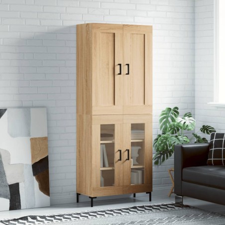 Highboard Sonoma-Eiche 69,5x34x180 cm Holzwerkstoff