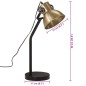 vidaXL Schreibtischlampe 25 W Antik-Messing 17x17x60 cm E27 vidaXL Schreibtischlampe 25 W Antik-Messing 17x17x60 cm E27