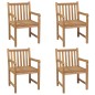 Gartenstühle 4 Stk. mit Cremeweißen Kissen Massivholz Teak Gartenstühle 4 Stk. mit Cremeweißen Kissen Massivholz Teak