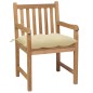 Gartenstühle 4 Stk. mit Cremeweißen Kissen Massivholz Teak Gartenstühle 4 Stk. mit Cremeweißen Kissen Massivholz Teak