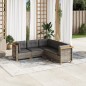 vidaXL 5-tlg. Garten-Sofagarnitur mit Kissen Grau Poly Rattan vidaXL 5-tlg. Garten-Sofagarnitur mit Kissen Grau Poly Rattan