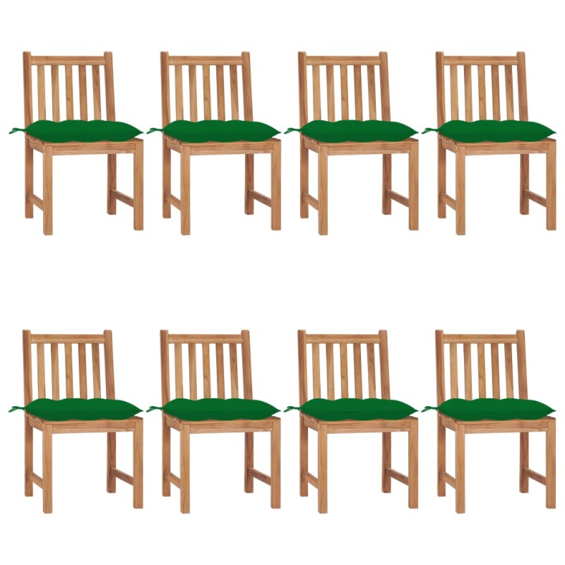 Gartenstühle 8 Stk. mit Kissen Massivholz Teak Gartenstühle 8 Stk. mit Kissen Massivholz Teak