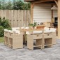 vidaXL 9-tlg. Garten-Essgruppe mit Kissen Beige Poly Rattan vidaXL 9-tlg. Garten-Essgruppe mit Kissen Beige Poly Rattan