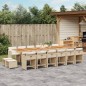 vidaXL 17-tlg. Garten-Essgruppe mit Kissen Beige Poly Rattan vidaXL 17-tlg. Garten-Essgruppe mit Kissen Beige Poly Rattan
