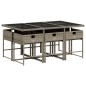 vidaXL 7-tlg. Garten-Essgruppe mit Kissen Grau Poly Rattan vidaXL 7-tlg. Garten-Essgruppe mit Kissen Grau Poly Rattan