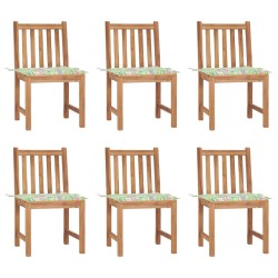 Gartenstühle 6 Stk. mit Kissen Massivholz Teak
